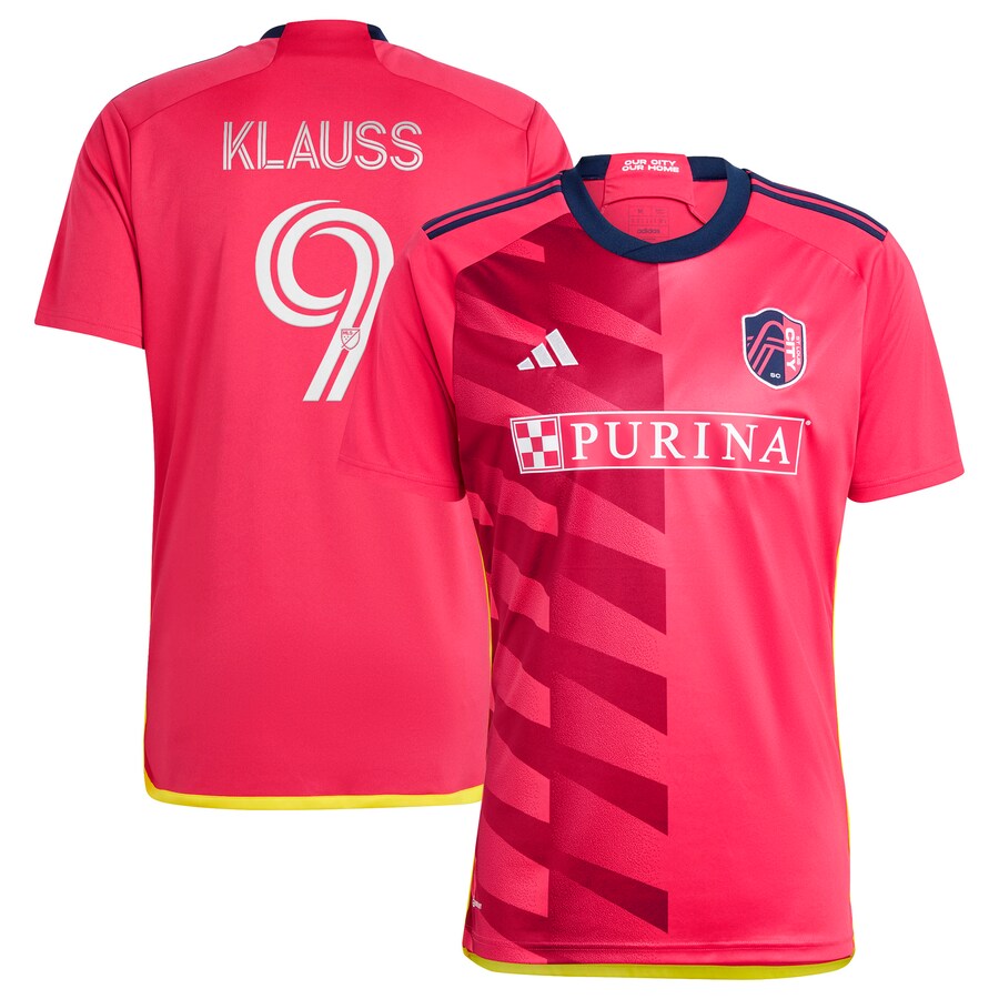 Men's St. Louis City SC Jo?o Klauss adidas Red 2023 CITY Kit Replica Jersey - Puhuasuan