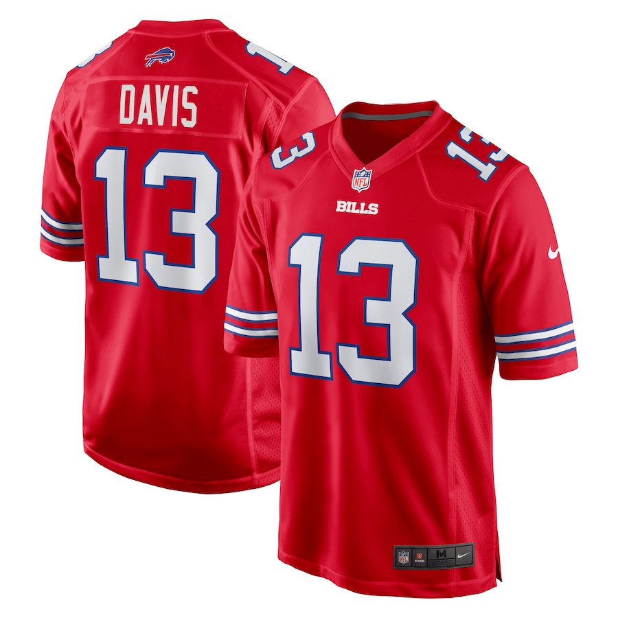 Men's Buffalo Bills Gabe Davis Nike Red Alternate Game Jersey - Puhuasuan