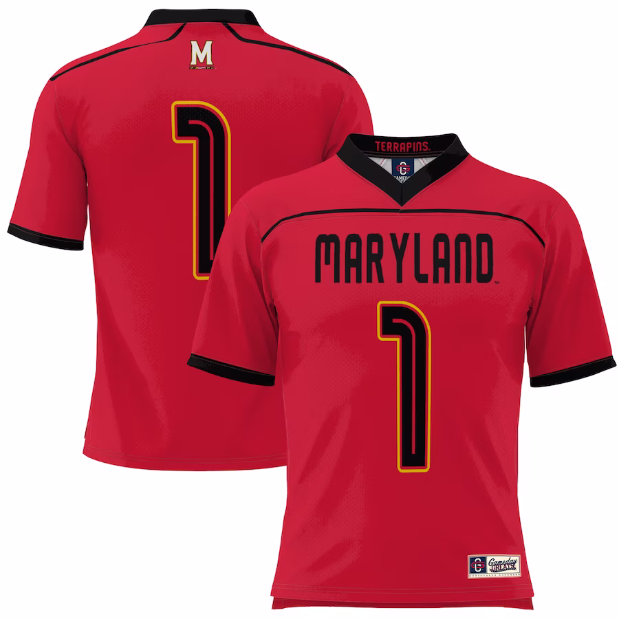 #1 Maryland Terrapins GameDay Greats Youth Lacrosse Fashion Jersey Lightweight- Red - Puhuasuan