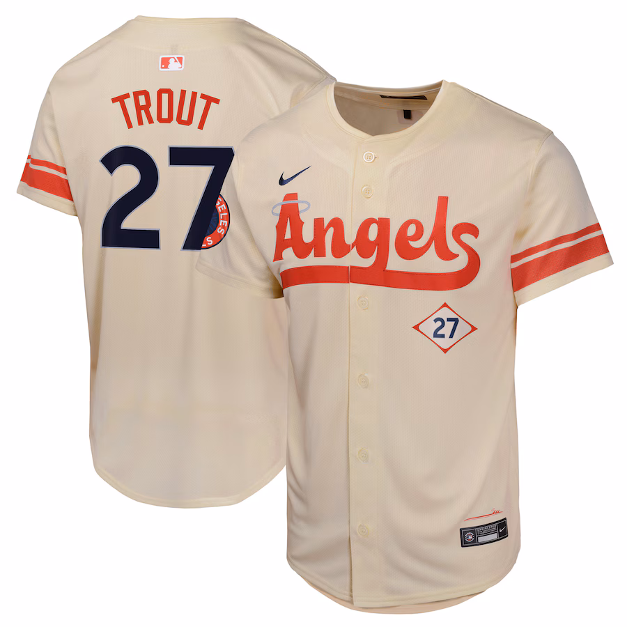 Youth Los Angeles Angels Mike Trout Nike Cream City Connect Limited Player Jersey - Puhuasuan