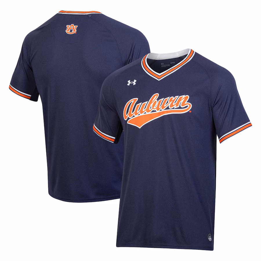 Auburn Tigers Under Armour Softball V-Neck Jersey - Navy - Puhuasuan