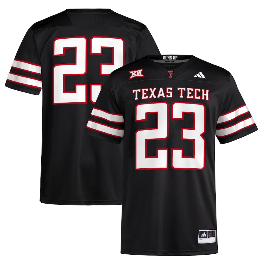 #23 Texas Tech Red Raiders adidas Alternate Premier Football Jersey �?Black - Puhuasuan