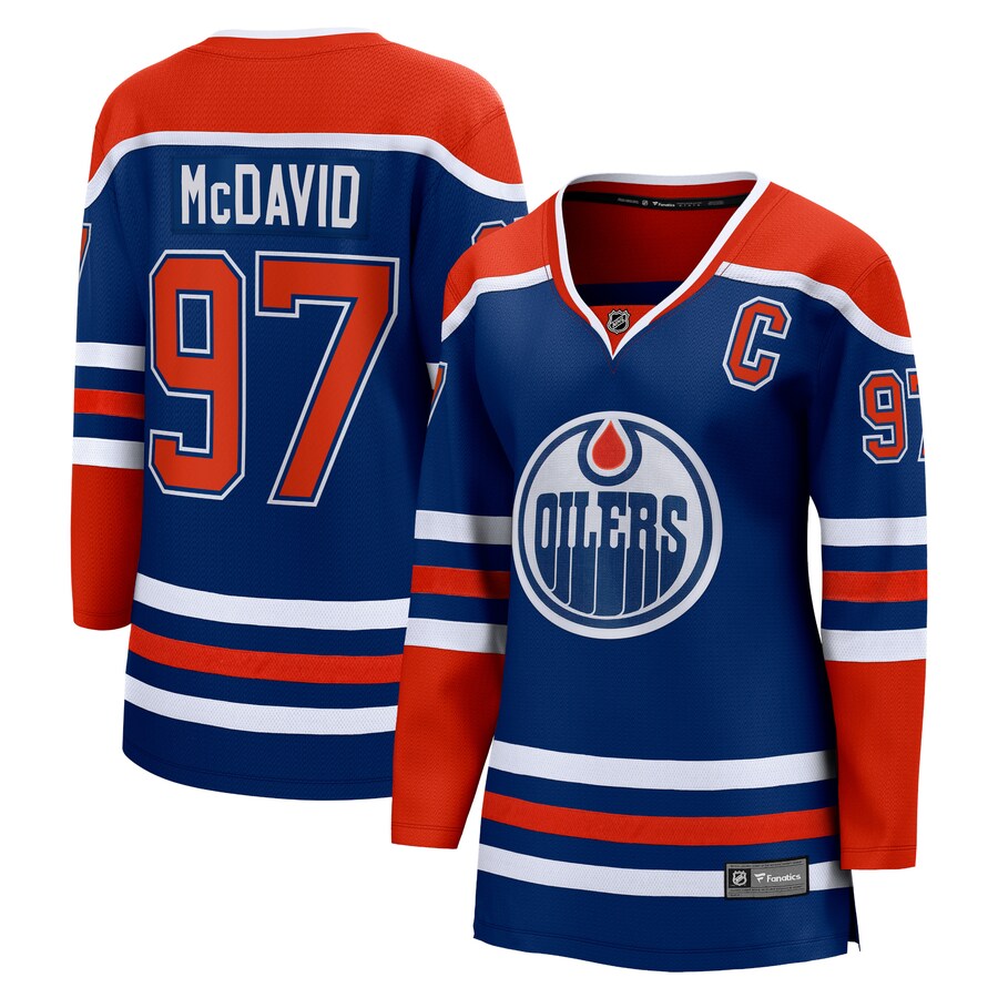 Women's Edmonton Oilers Connor McDavid Fanatics Branded Royal Home Premier Breakaway Player Jersey - Puhuasuan