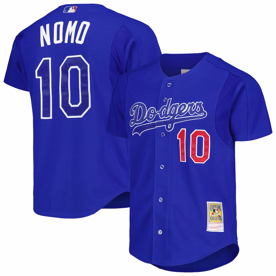 Men's Los Angeles Dodgers Hideo Nomo Mitchell & Ness Royal Cooperstown Collection 2004 Batting Practice Jersey - Puhuasuan