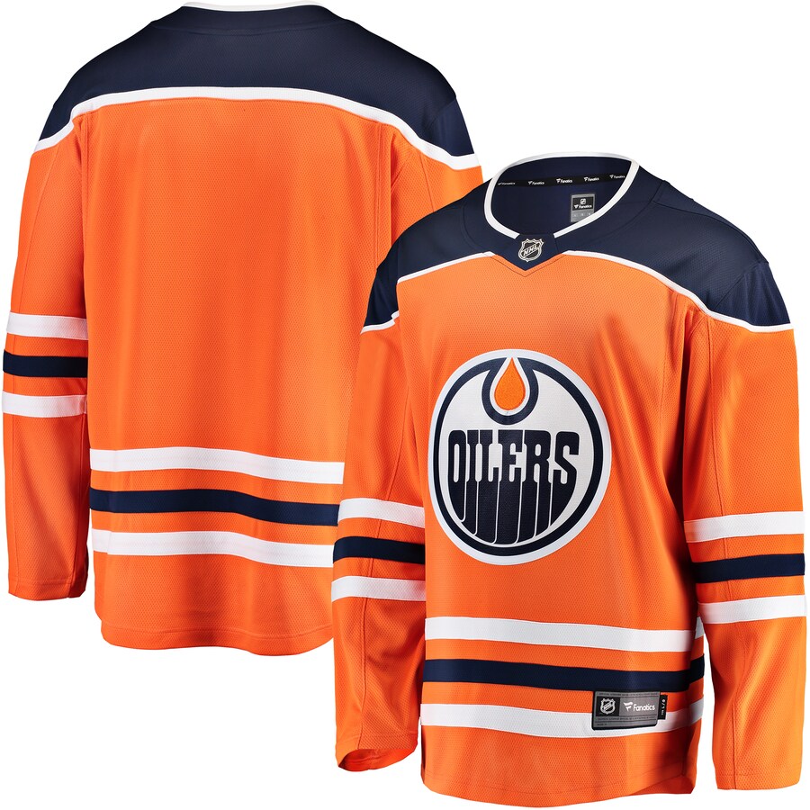 Men's Edmonton Oilers Fanatics Branded Orange Breakaway Home Jersey - Puhuasuan