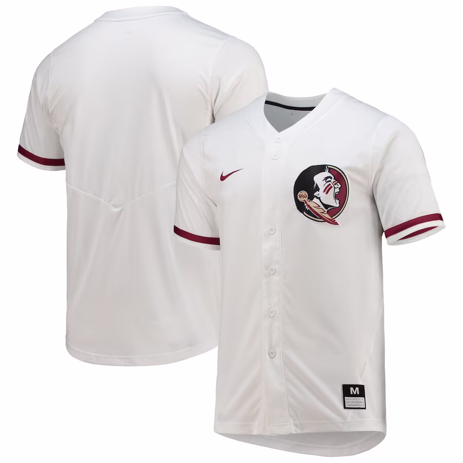 Florida State Seminoles Nike Full-Button Replica Softball Jersey - White - Puhuasuan