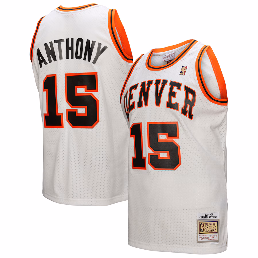 Men's Denver Nuggets Carmelo Anthony Mitchell & Ness White 2006/07 Swingman Jersey - Puhuasuan