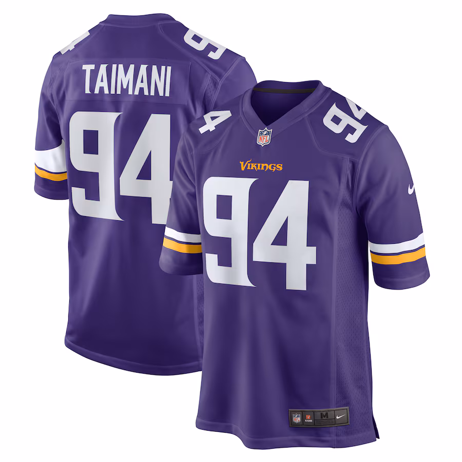 Men's Minnesota Vikings Taki Taimani Nike Purple Game Jersey - Puhuasuan