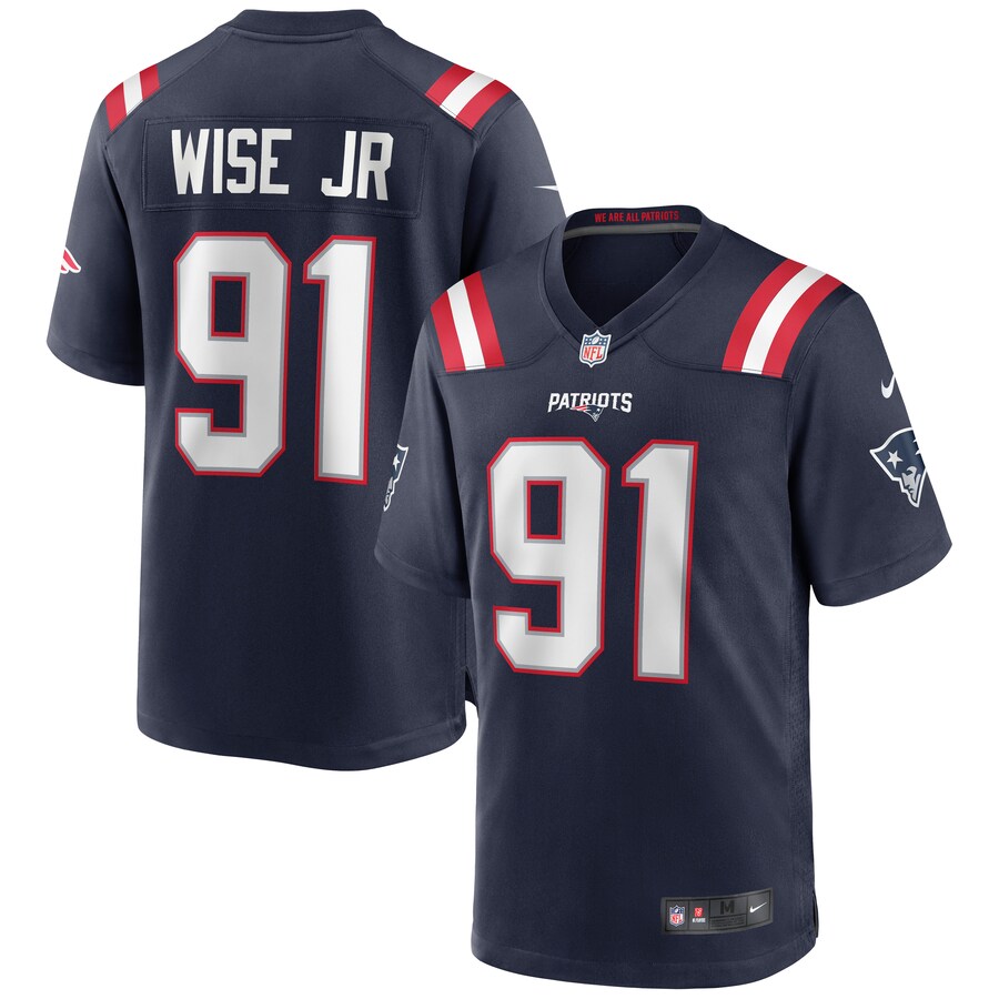 Men's New England Patriots Deatrich Wise Jr. Nike Navy Game Jersey - Puhuasuan