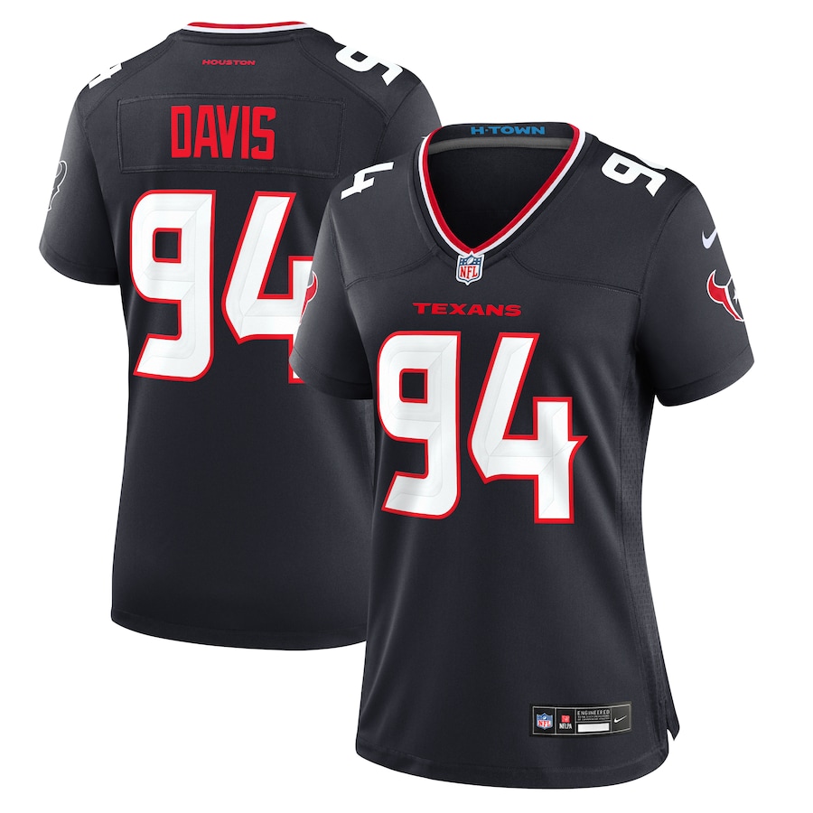 Women's Houston Texans Khalil Davis Nike Navy Team Game Jersey - Puhuasuan