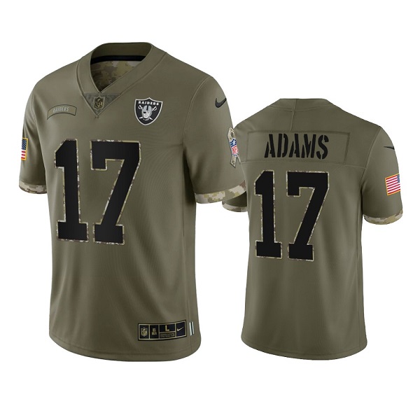 Men's Las Vegas Raiders #17 Davante Adams 2022 Olive Salute To Service Limited Stitched Jersey - Puhuasuan