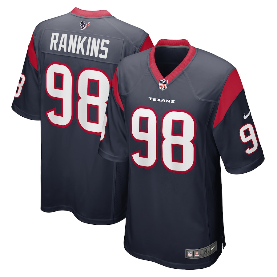 Men's Houston Texans Sheldon Rankins Nike Navy Game Player Jersey - Puhuasuan