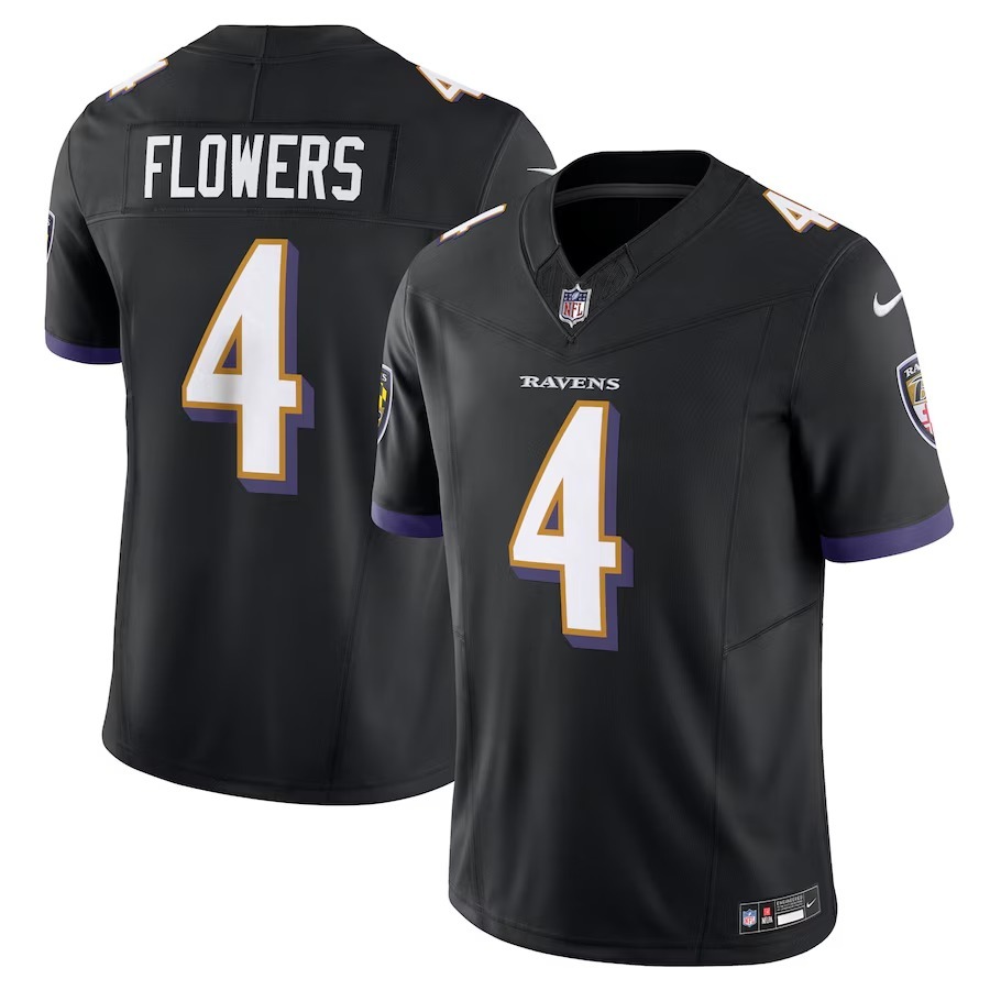 Men's Baltimore Ravens Zay Flowers Nike Black Alternate Vapor F.U.S.E. Limited Jersey - Puhuasuan