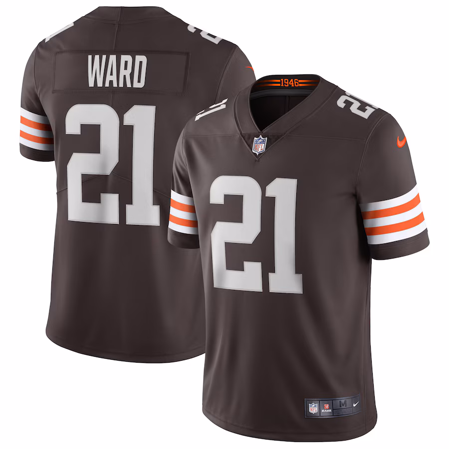 Men's Cleveland Browns Denzel Ward Nike Brown Vapor Limited Jersey - Puhuasuan