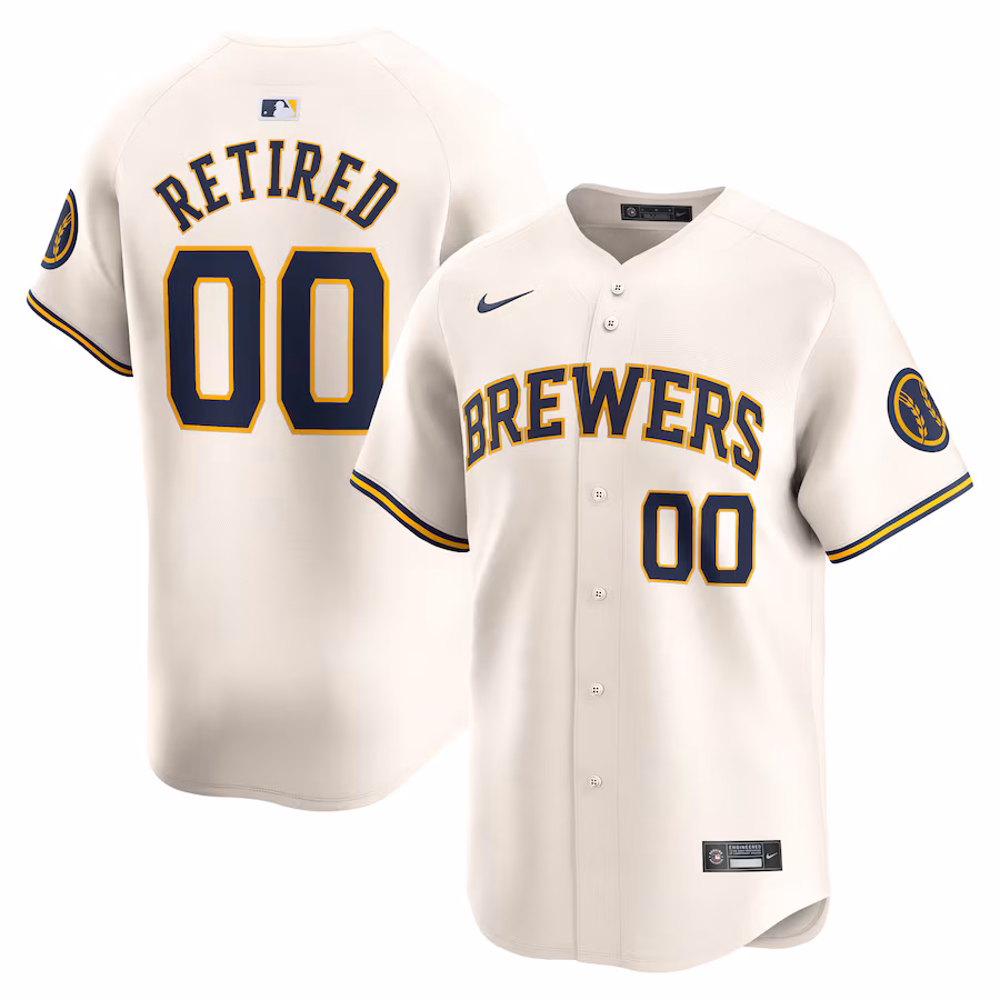Men's Milwaukee Brewers Nike Cream Home Limited Pick-A-Player Retired Roster Jersey - Puhuasuan