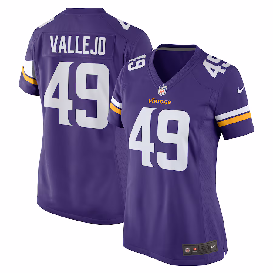 Women's Minnesota Vikings Tanner Vallejo Nike Purple Team Game Jersey - Puhuasuan