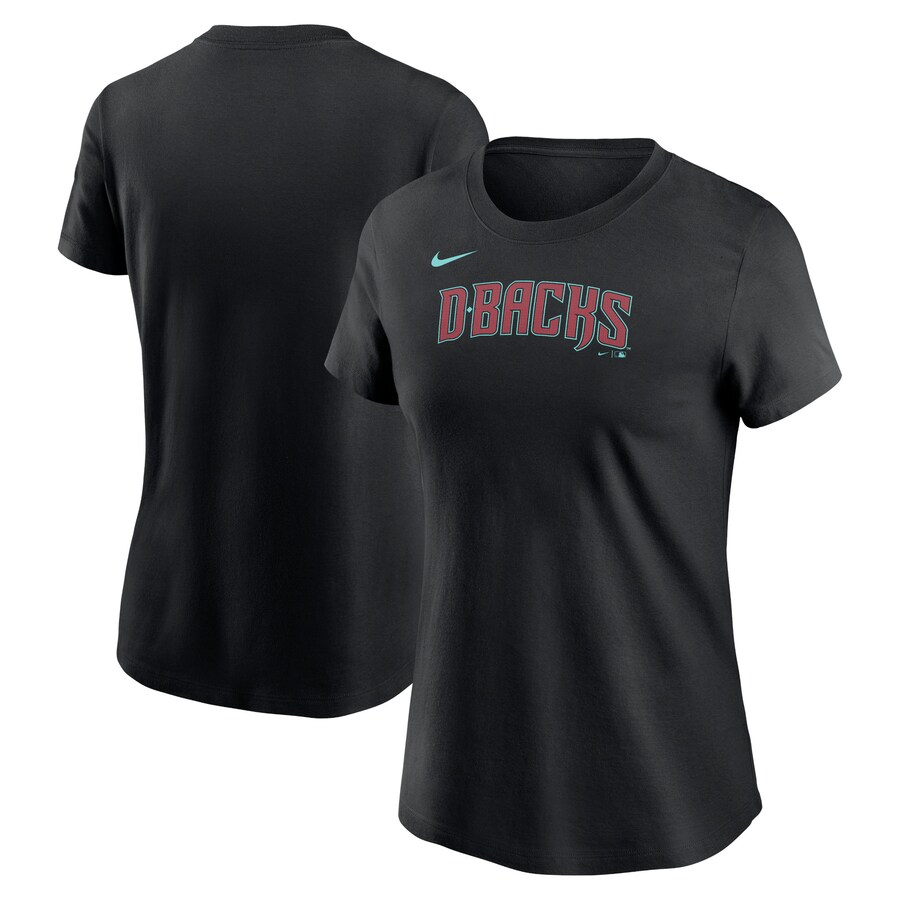 Women's Arizona Diamondbacks Nike Black Fuse Wordmark T-Shirt - Puhuasuan