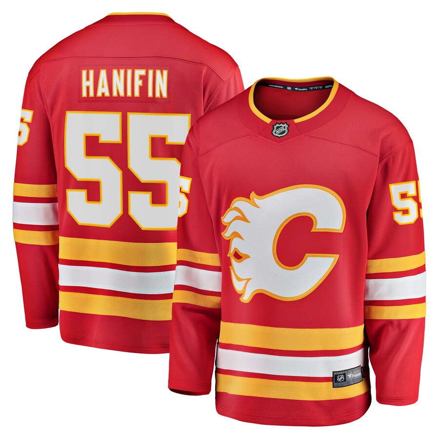 Men's Calgary Flames Noah Hanifin Fanatics Branded Red Home Breakaway Jersey - Puhuasuan