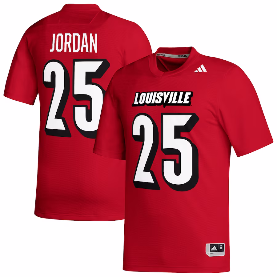 Jawhar Jordan Louisville Cardinals adidas NIL Football Player Jersey - Red - Puhuasuan