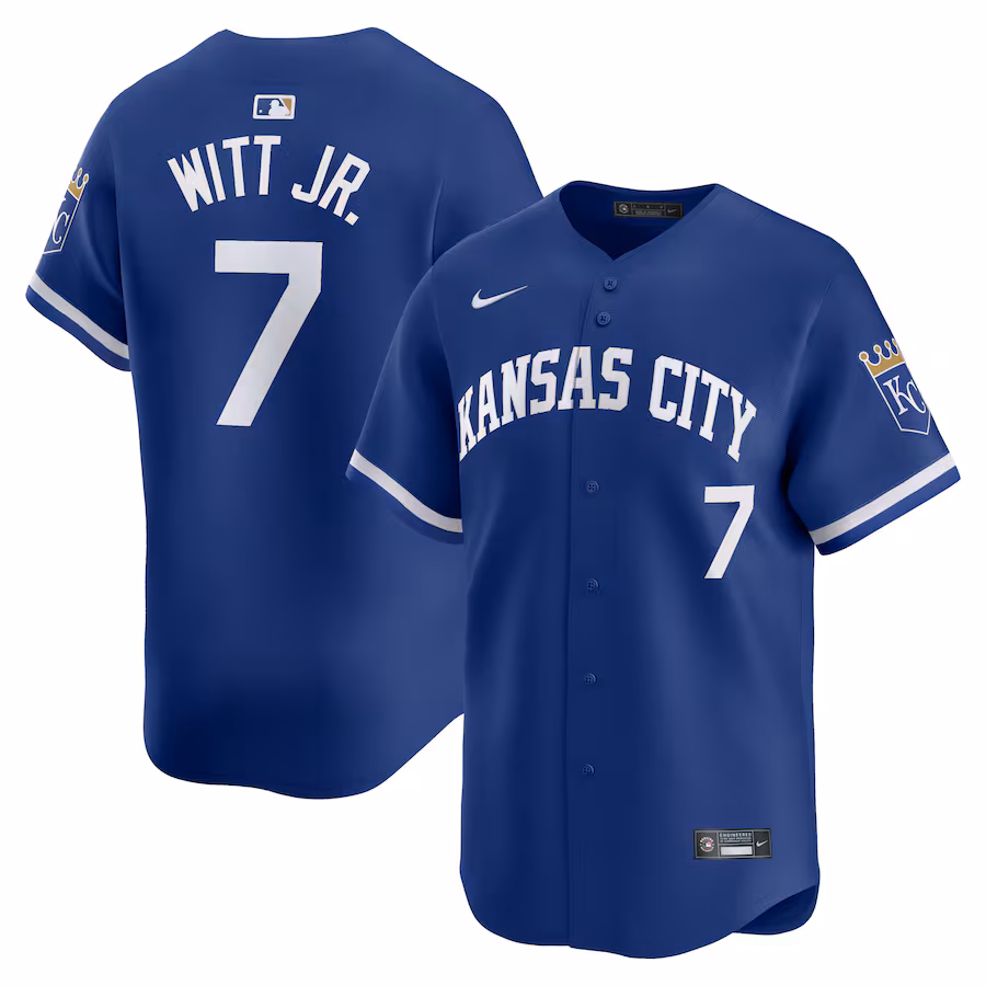Men's Kansas City Royals Bobby Witt Jr. Nike Royal Alternate Limited Player Jersey - Puhuasuan