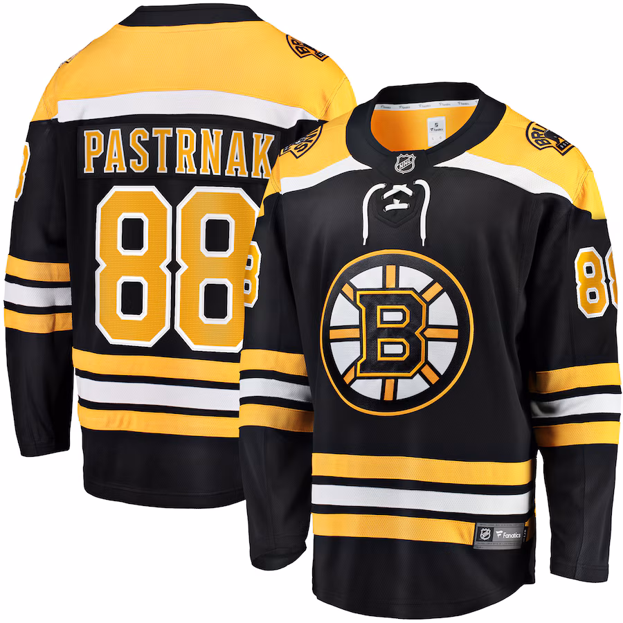 Men's Boston Bruins David Pastrnak Fanatics Black Home Breakaway Jersey - Puhuasuan