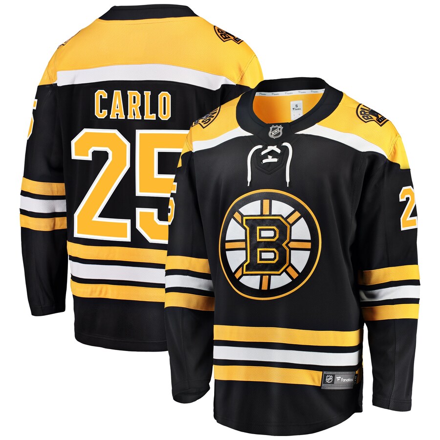 Men's Boston Bruins Brandon Carlo Fanatics Branded Black Home Breakaway Player Jersey - Puhuasuan