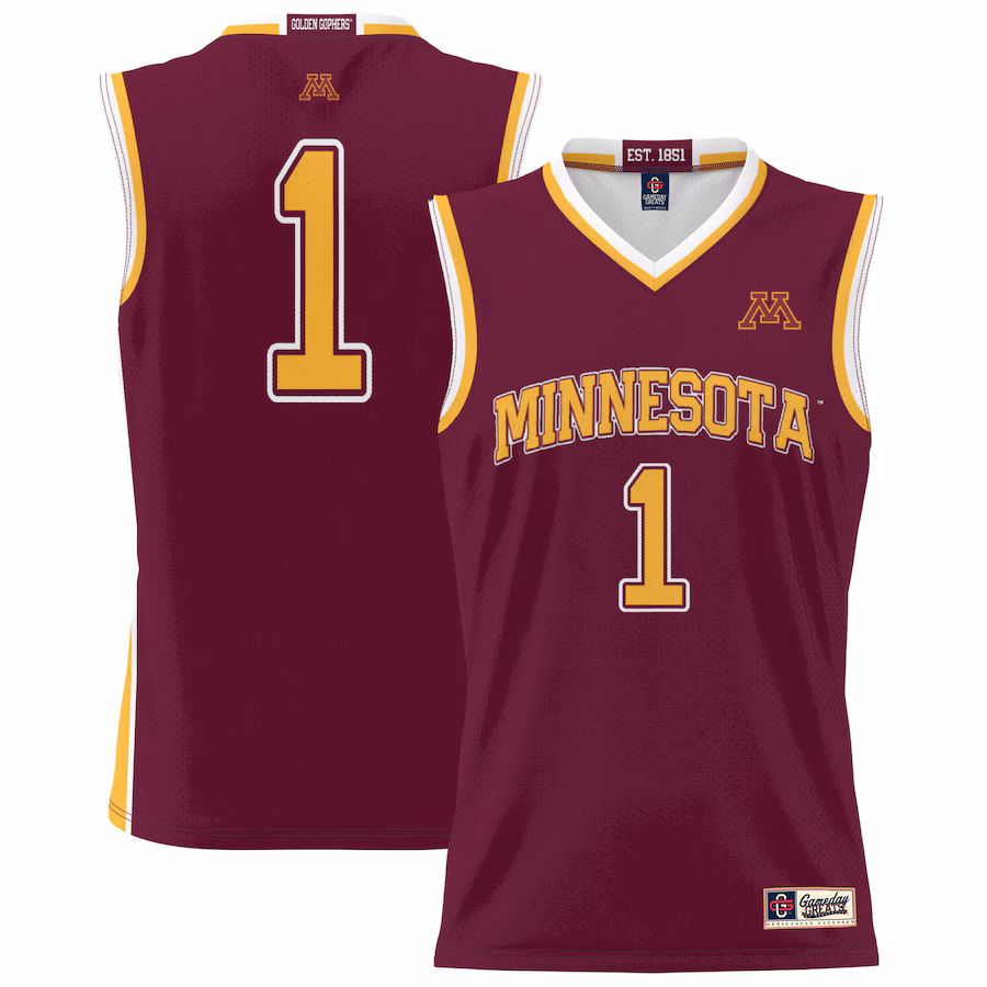 #1 Minnesota Golden Gophers GameDay Greats Unisex Lightweight Basketball Jersey - Maroon - Puhuasuan