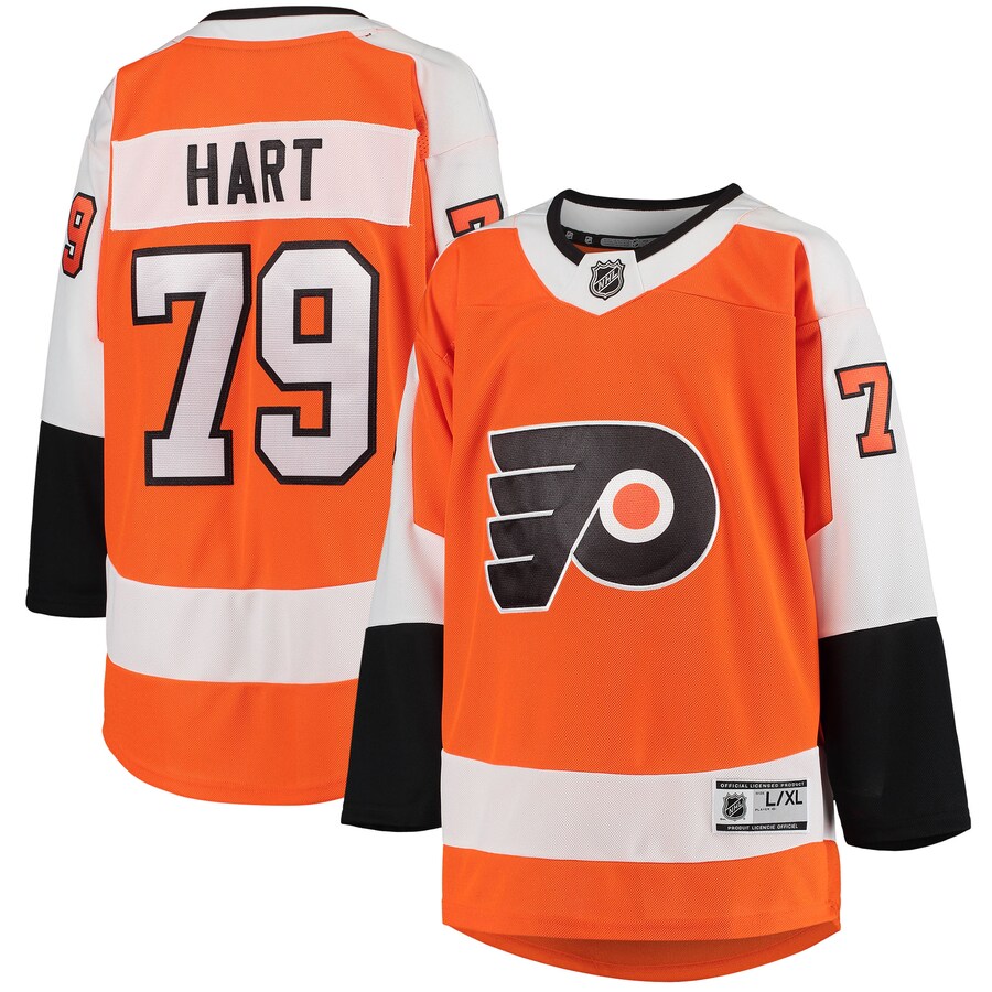 Youth Philadelphia Flyers Carter Hart Orange Home Premier Player Jersey - Puhuasuan