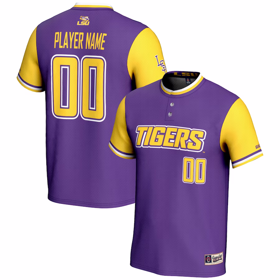 LSU Tigers GameDay Greats NIL Pick-A-Player Lightweight Softball Jersey - Purple - Puhuasuan