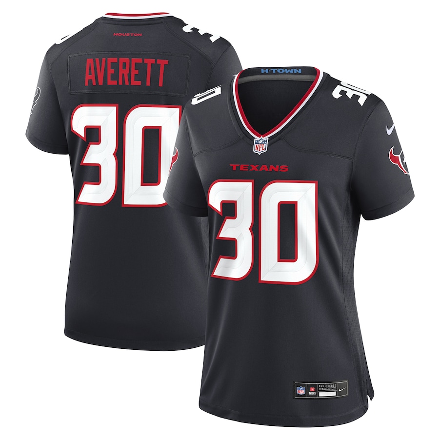 Women's Houston Texans Anthony Averett Nike Navy Team Game Jersey - Puhuasuan