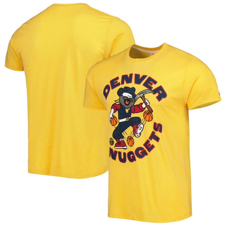 Unisex Denver Nuggets Homage Gold Team Mascot Tri-Blend T-Shirt - Puhuasuan