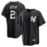 Men's New York Yankees Derek Jeter Nike Black Official Replica Player Jersey - Puhuasuan