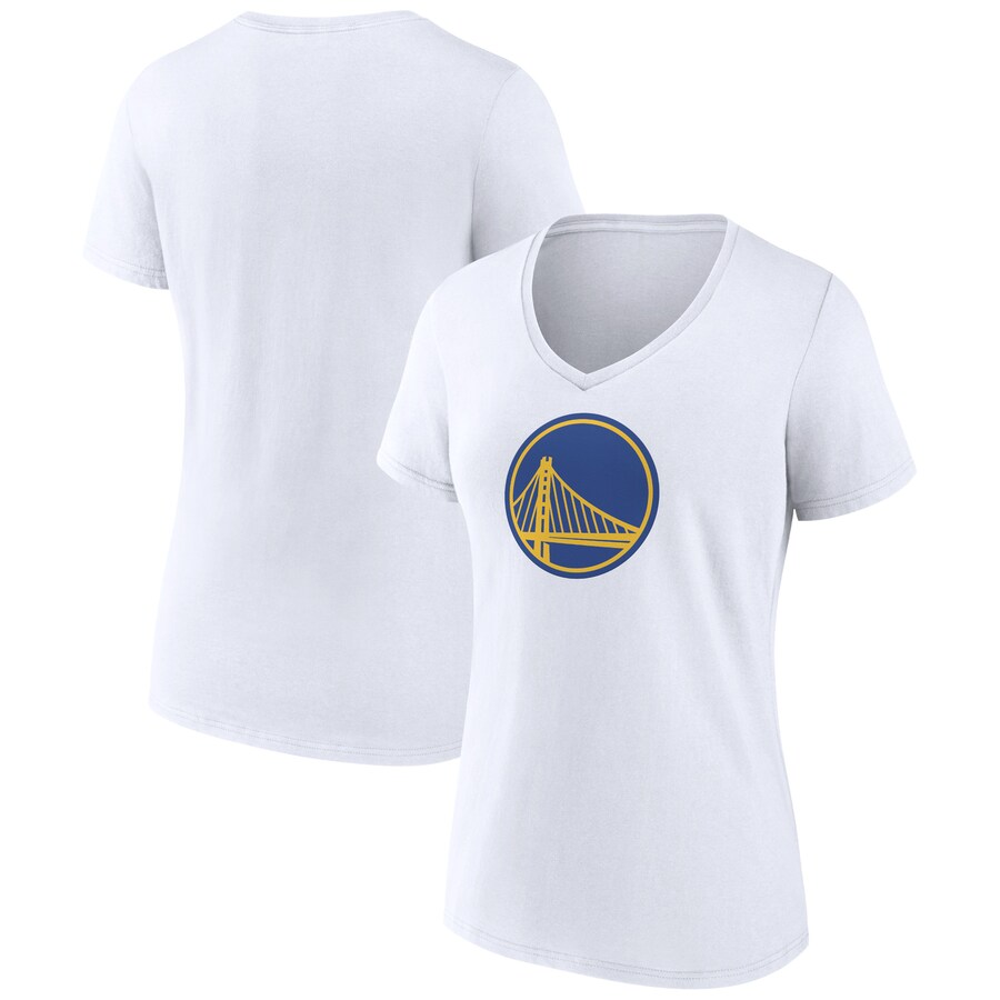 Women's Golden State Warriors  White Alternate Logo V-Neck T-Shirt - Puhuasuan
