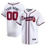 Men's Atlanta Braves Nike White Home Limited Custom Jersey - Puhuasuan