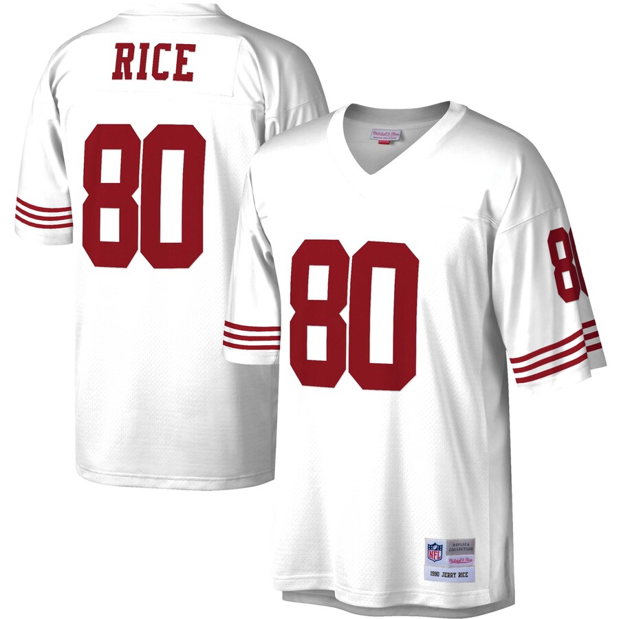 Men's San Francisco 49ers Jerry Rice Mitchell & Ness White Legacy Replica Jersey - Puhuasuan