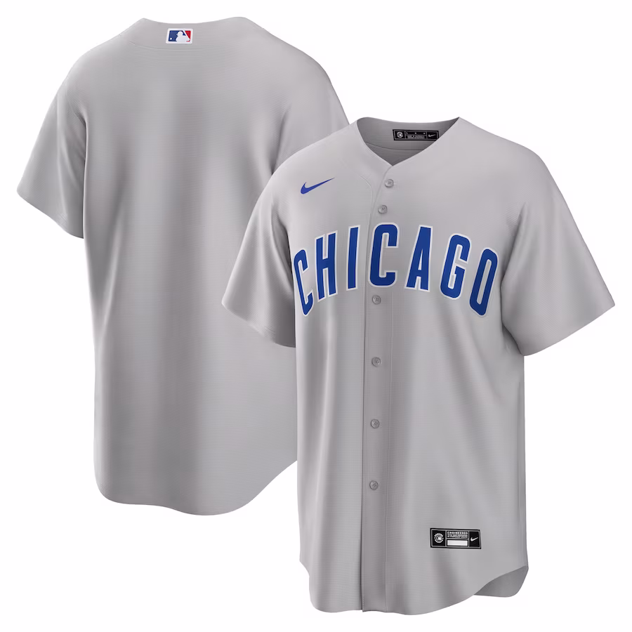 Men's Chicago Cubs Nike Gray Road Replica Team Jersey - Puhuasuan
