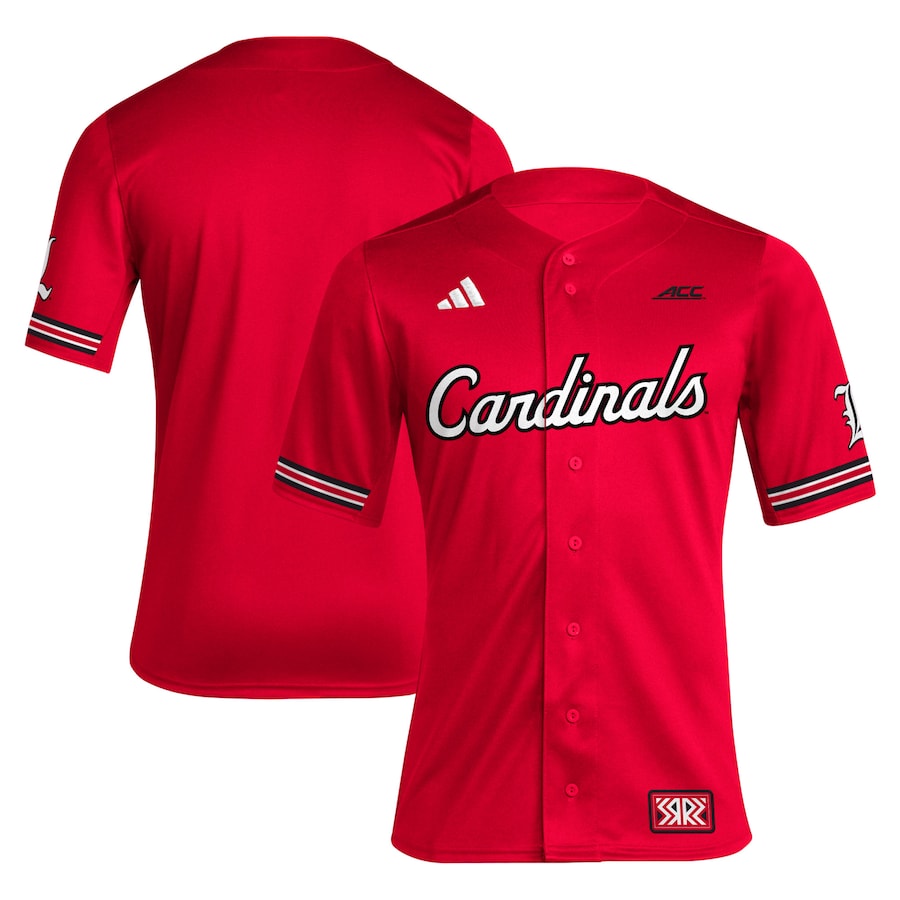 Men's adidas Red Louisville Cardinals Reverse Retro Replica Baseball Jersey - Puhuasuan