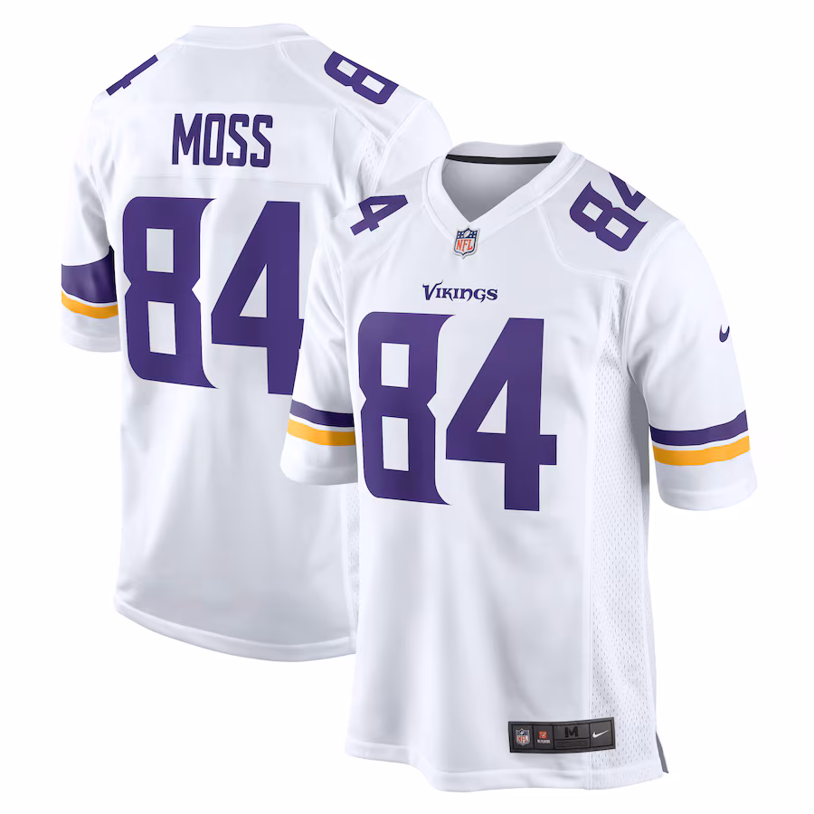 Men's Minnesota Vikings Randy Moss Nike White Retired Player Game Jersey - Puhuasuan