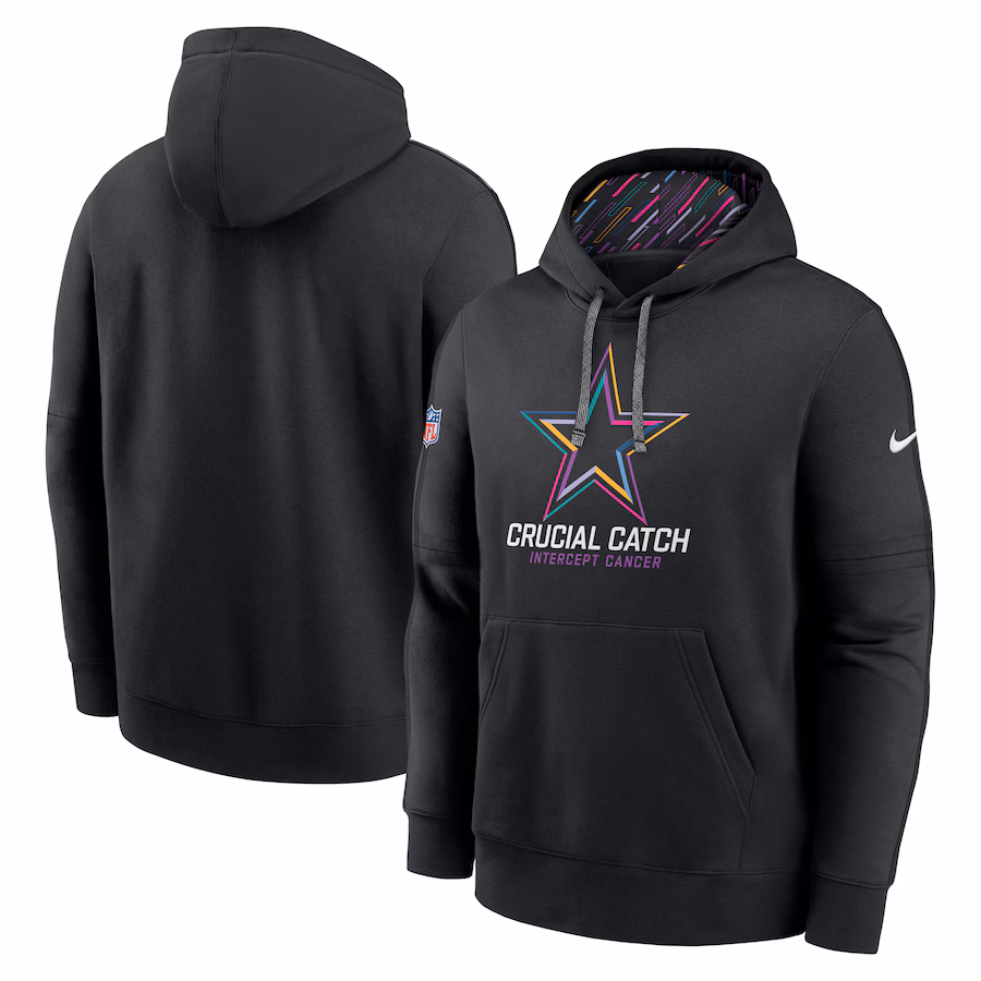 Men's Dallas Cowboys Nike Black 2024 NFL Crucial Catch Club Pullover Hoodie - Puhuasuan