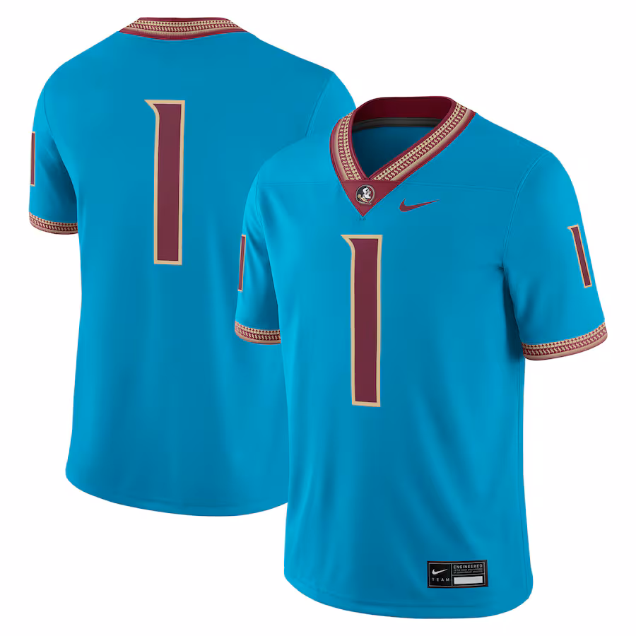 Men's Nike Turquoise Florida State Seminoles Alternate Game Jersey - Puhuasuan