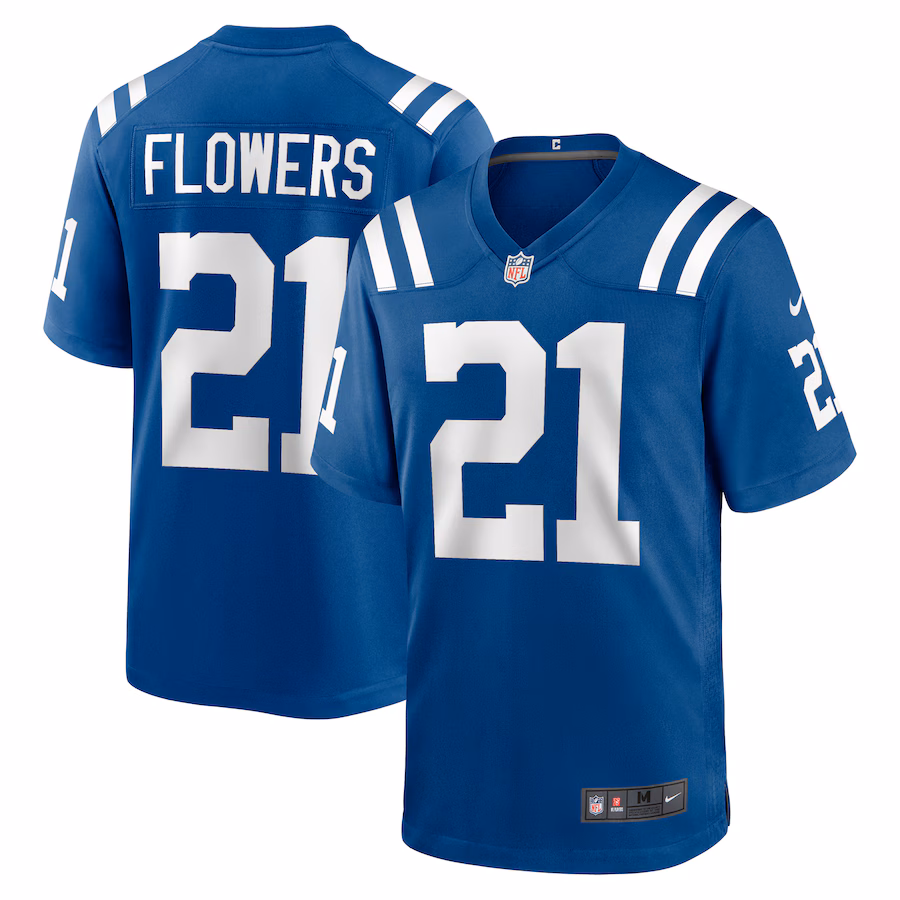 Men's Indianapolis Colts Dallis Flowers Nike  Royal Game Jersey - Puhuasuan