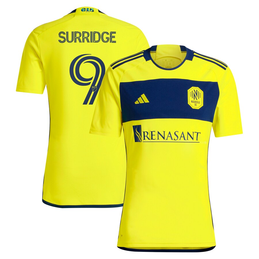 Men's Nashville SC Sam Surridge adidas Yellow 2024 The 615 Kit Replica Player Jersey - Puhuasuan