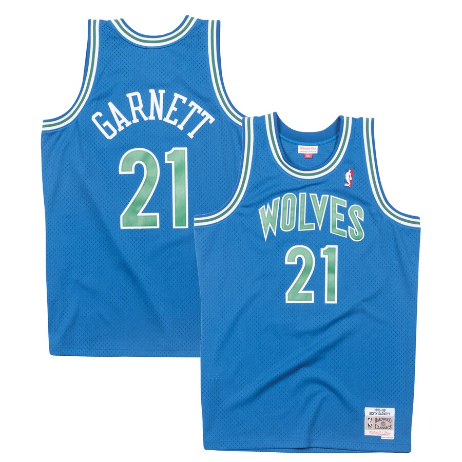 Men's Minnesota Timberwolves Kevin Garnett Mitchell & Ness Blue Big & Tall Hardwood Classics 2003/04 Swingman Jersey - Puhuasuan