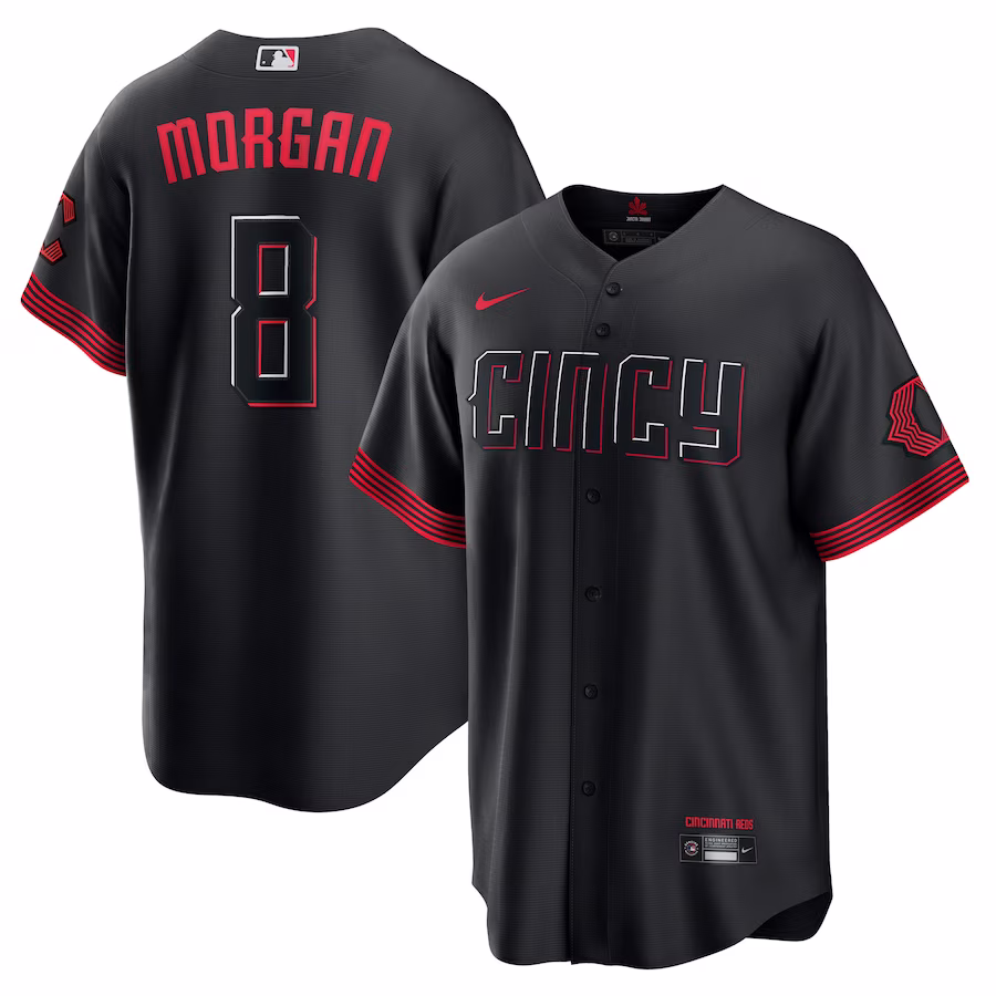 Men's Cincinnati Reds Joe Morgan Nike Black City Connect Replica Player Jersey - Puhuasuan