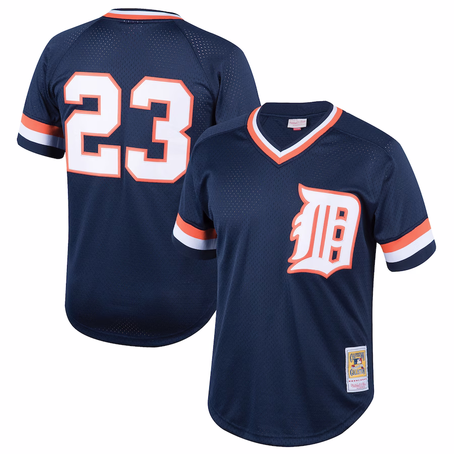 Youth Detroit Tigers Kirk Gibson Mitchell & Ness Navy Cooperstown Collection Mesh Batting Practice Jersey - Puhuasuan