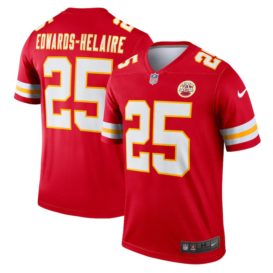 Men's Kansas City Chiefs Clyde Edwards-Helaire Nike Red Team Legend Player Performance Top - Puhuasuan