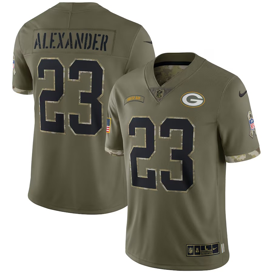 Men's Green Bay Packers Nike Olive 2022 Salute To Service Limited Jersey - Puhuasuan