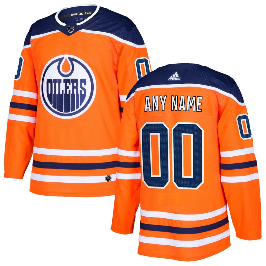 Men's Edmonton Oilers adidas Orange Authentic Custom Jersey - Puhuasuan
