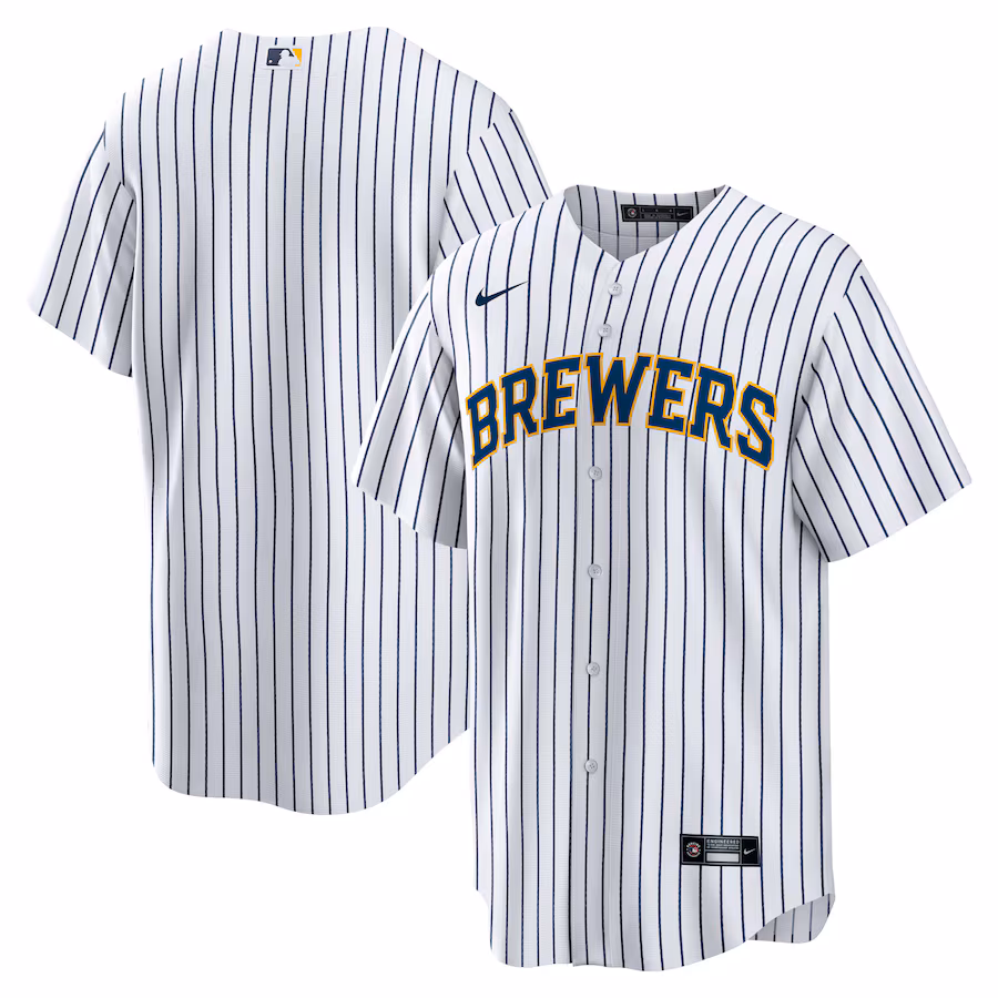 Men's Milwaukee Brewers Nike White Home Replica Team Jersey - Puhuasuan