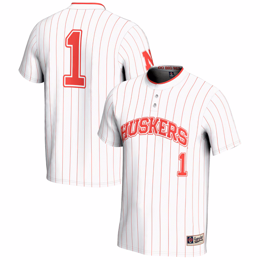 Youth GameDay Greats #1 White Nebraska Huskers Lightweight Softball Jersey - Puhuasuan